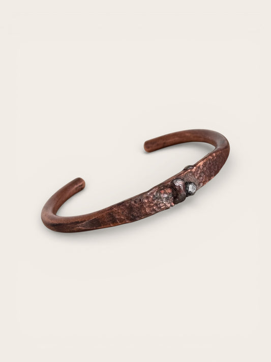 Forged Ember II- Copper Cuff w/ Silver Detail